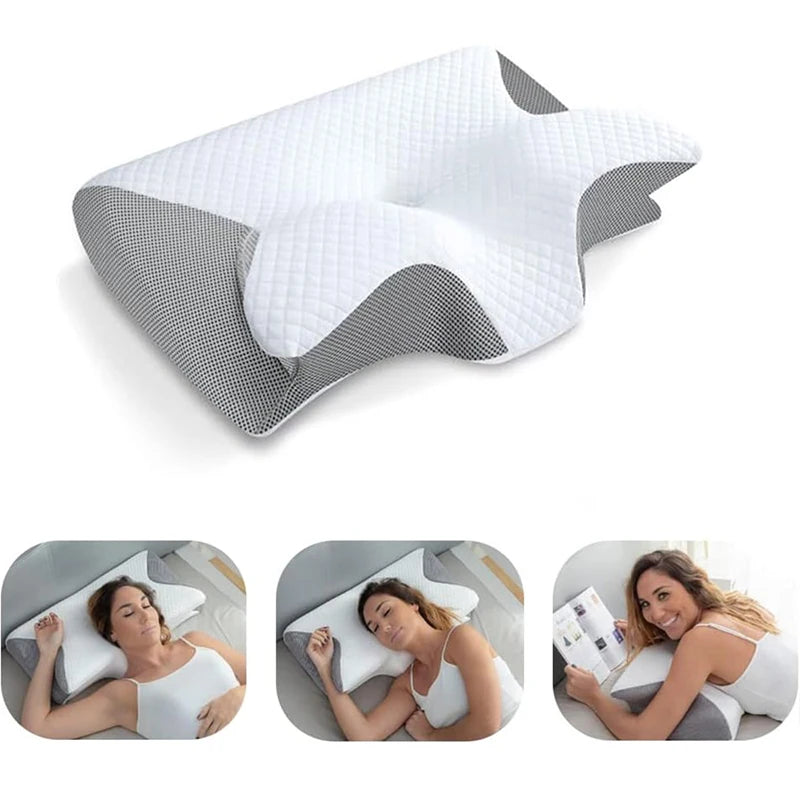 Oreiller cervical ergonomique 2 en 1