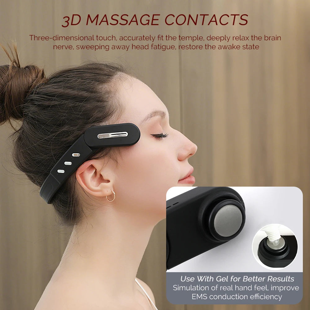 Masseur de tête EMS – Soulagement ciblé des tempes & détente cérébrale