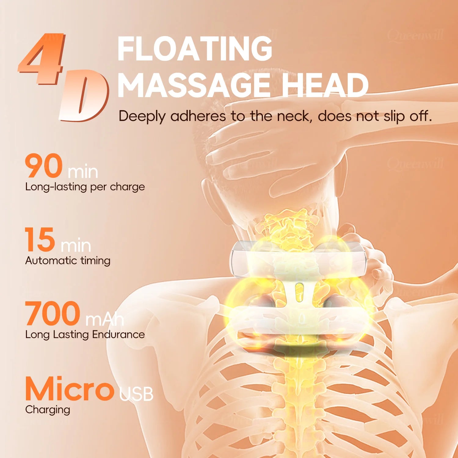 Masseur cervical intelligent  4D – Chaleur apaisante & relaxation profonde