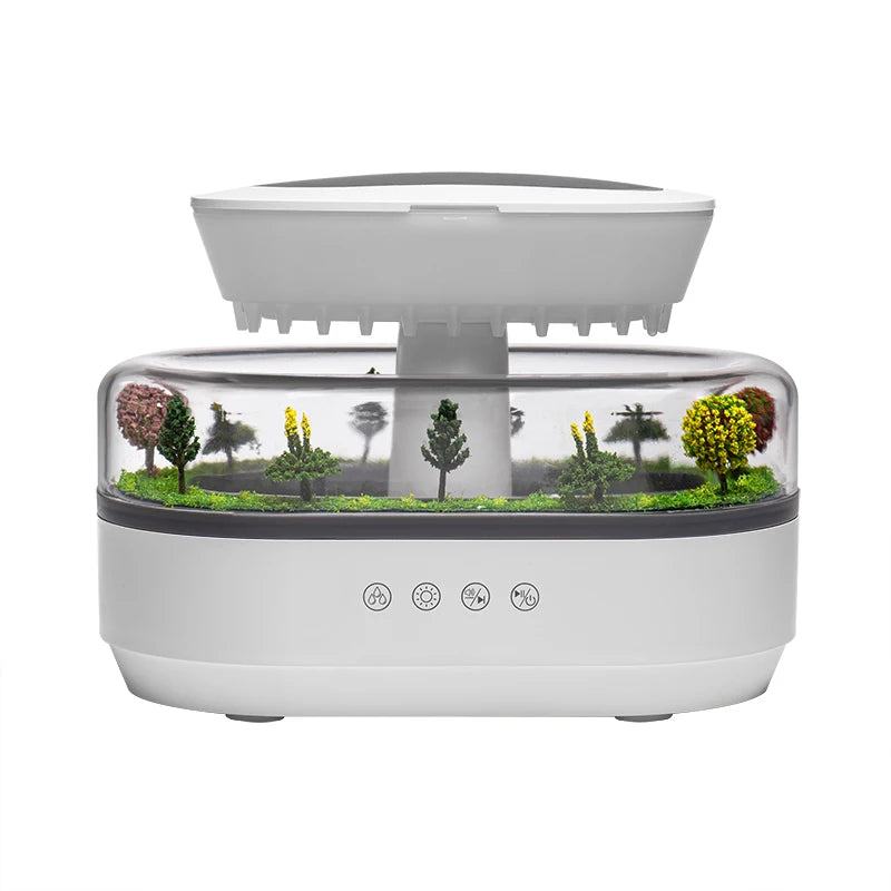 Diffuseur d'huiles essentielles 250ml,  pluie en nuage de bruit blanc  7 couleurs de lumière