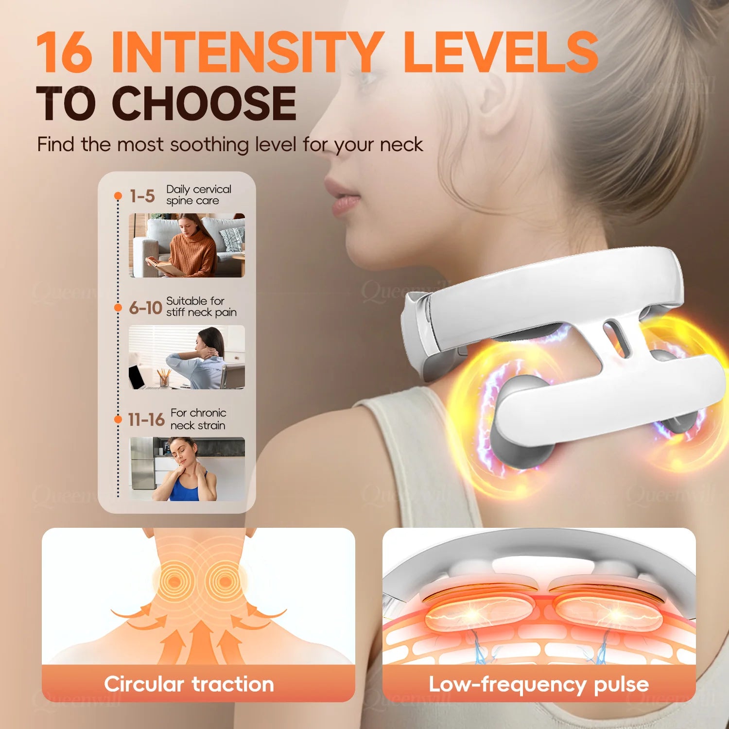 Masseur cervical intelligent  4D – Chaleur apaisante & relaxation profonde