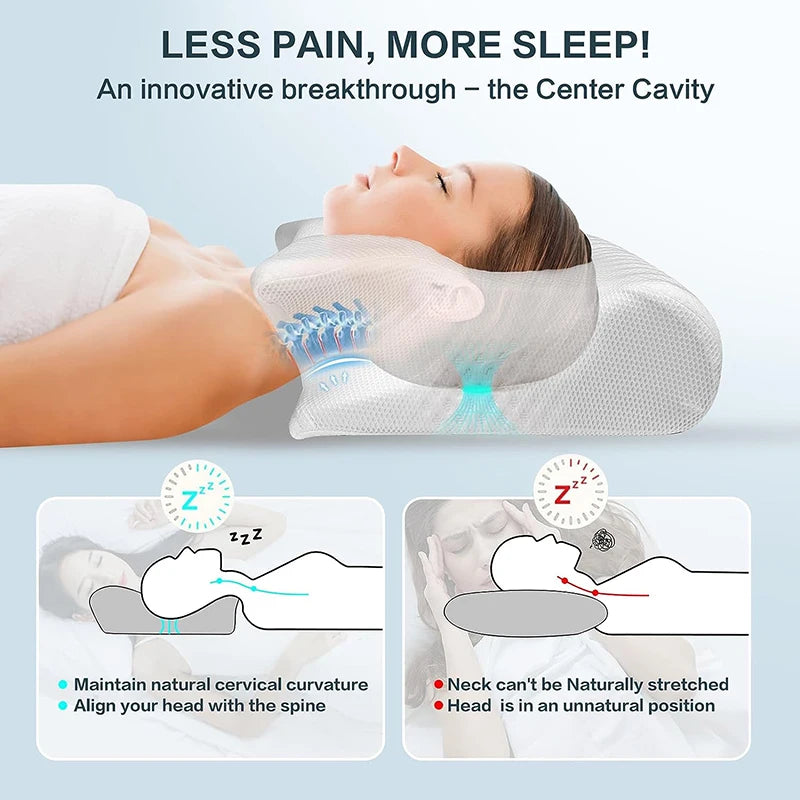 Oreiller cervical ergonomique 2 en 1