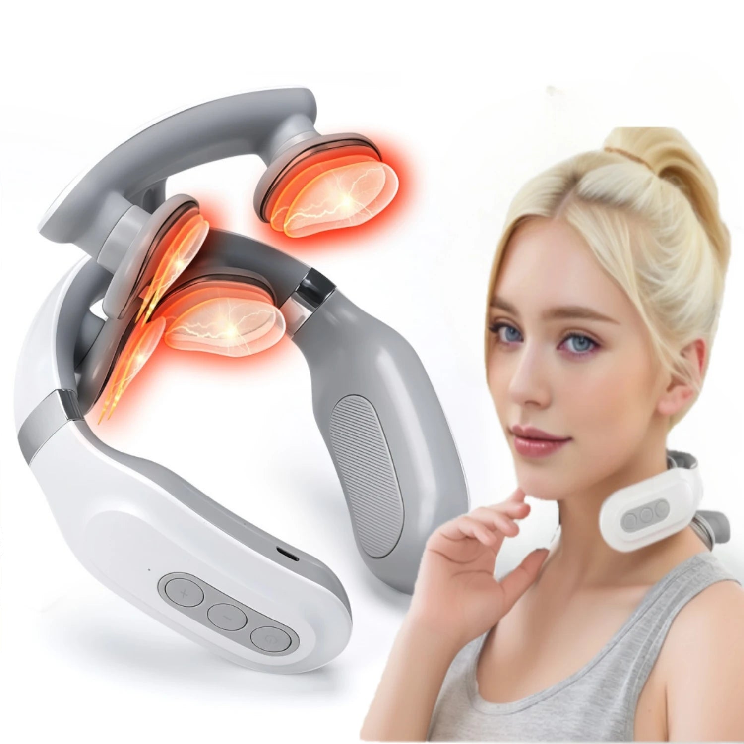 Masseur cervical intelligent  4D – Chaleur apaisante & relaxation profonde