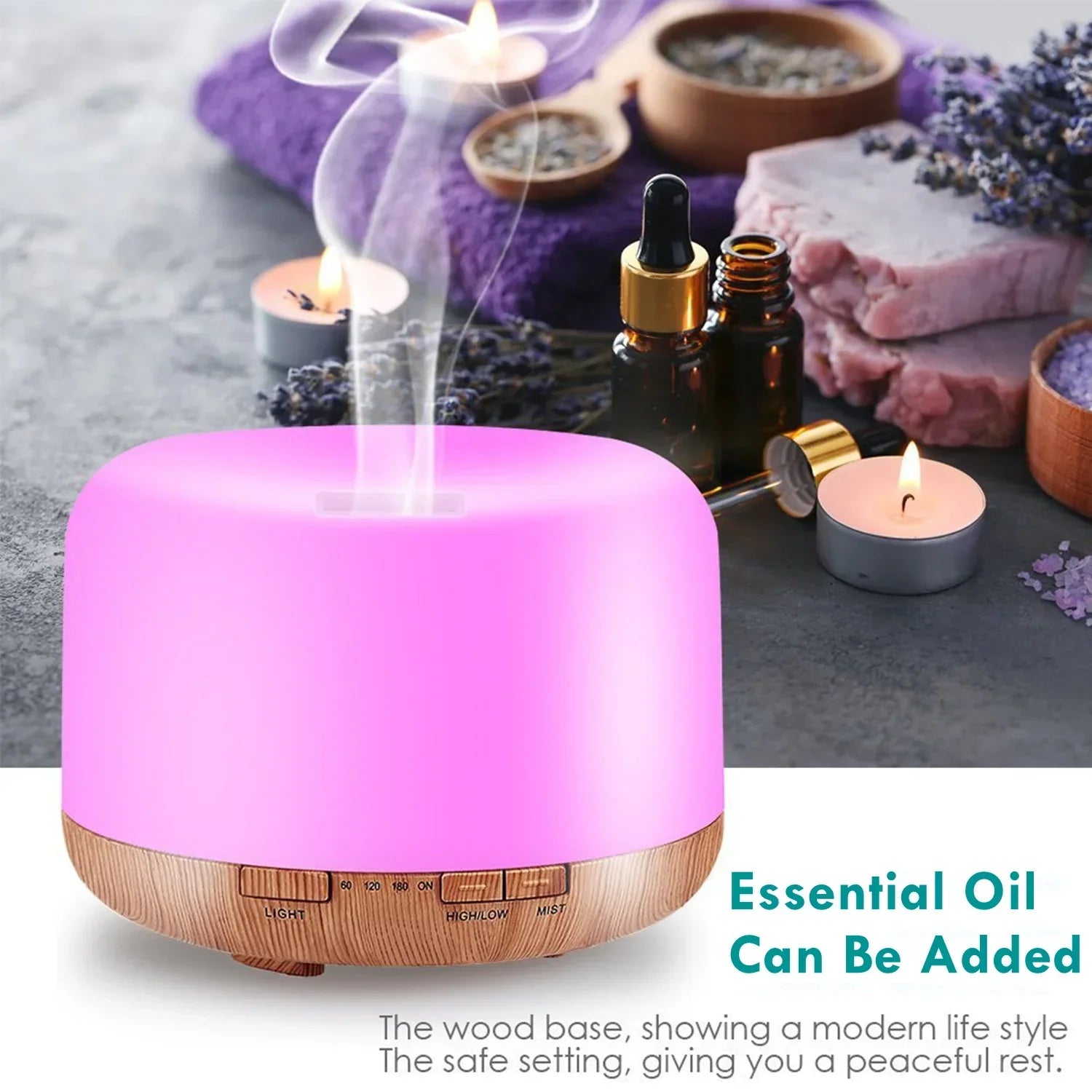 Diffuseur d’huiles essentielles à LED – Lumière, parfum & sérénité