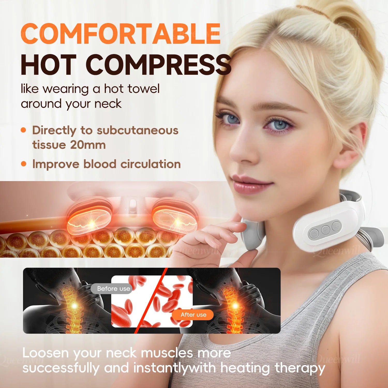 Masseur cervical intelligent  4D – Chaleur apaisante & relaxation profonde