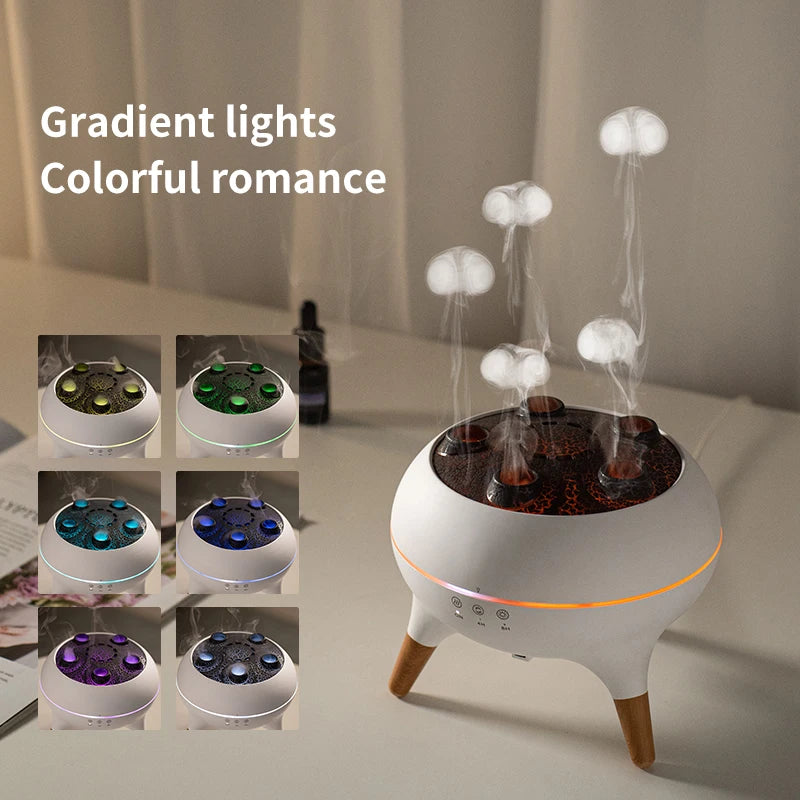 Diffuseur d’huiles essentielles “Méduse dansante” – Aromathérapie, lumière & musique