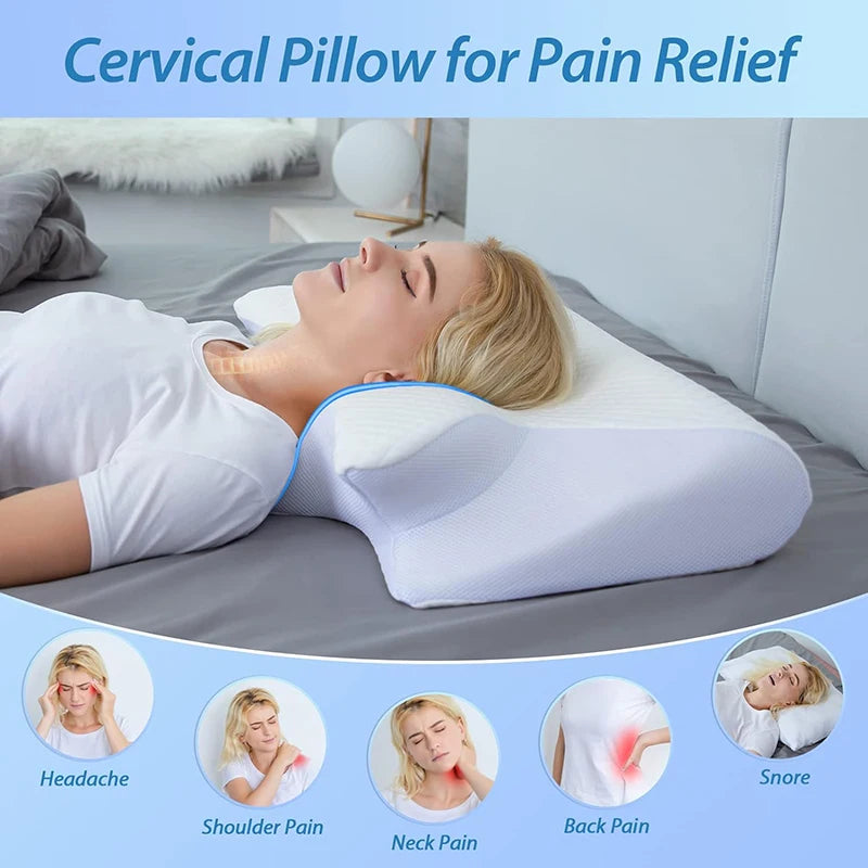 Oreiller cervical ergonomique 2 en 1