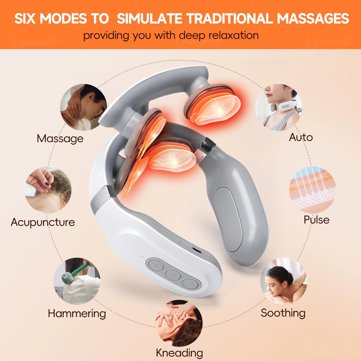 Masseur cervical intelligent  4D – Chaleur apaisante & relaxation profonde